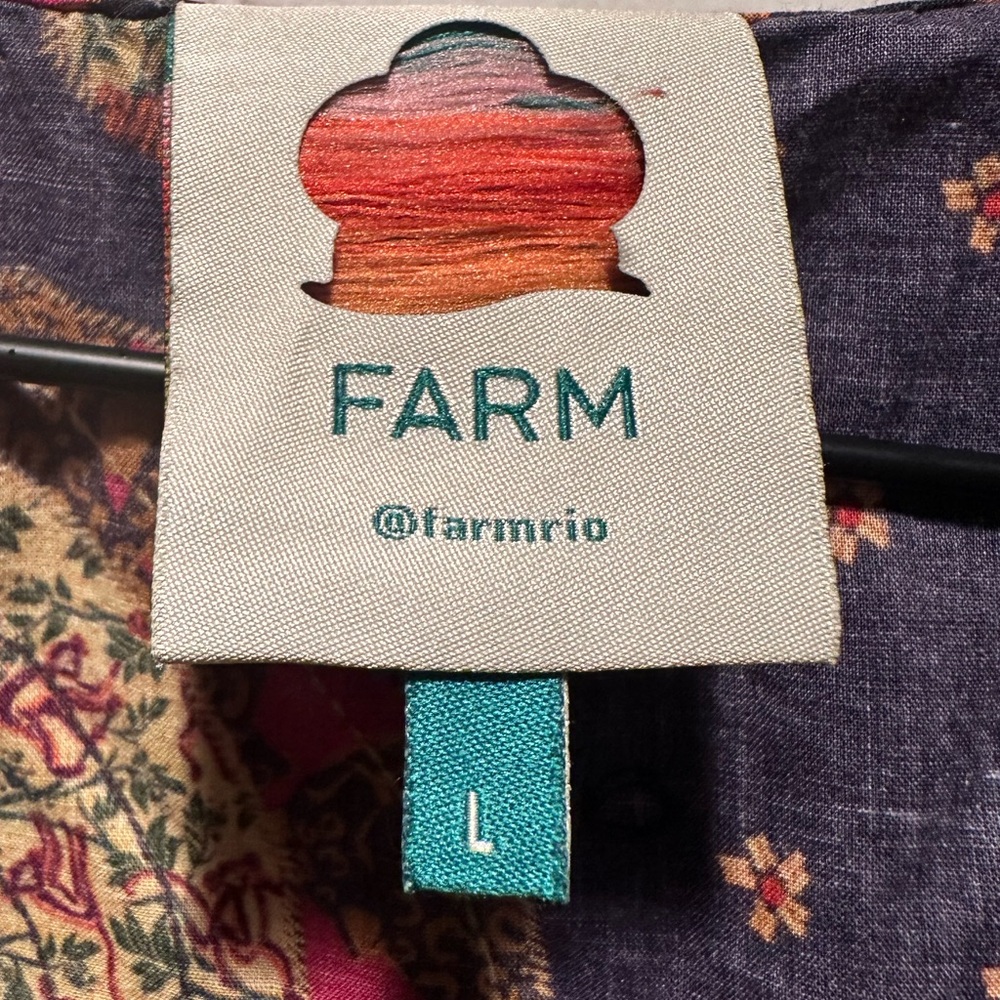 FARM Rio Patchwork Bananas Blouse Size Large - Picture 10 of 10